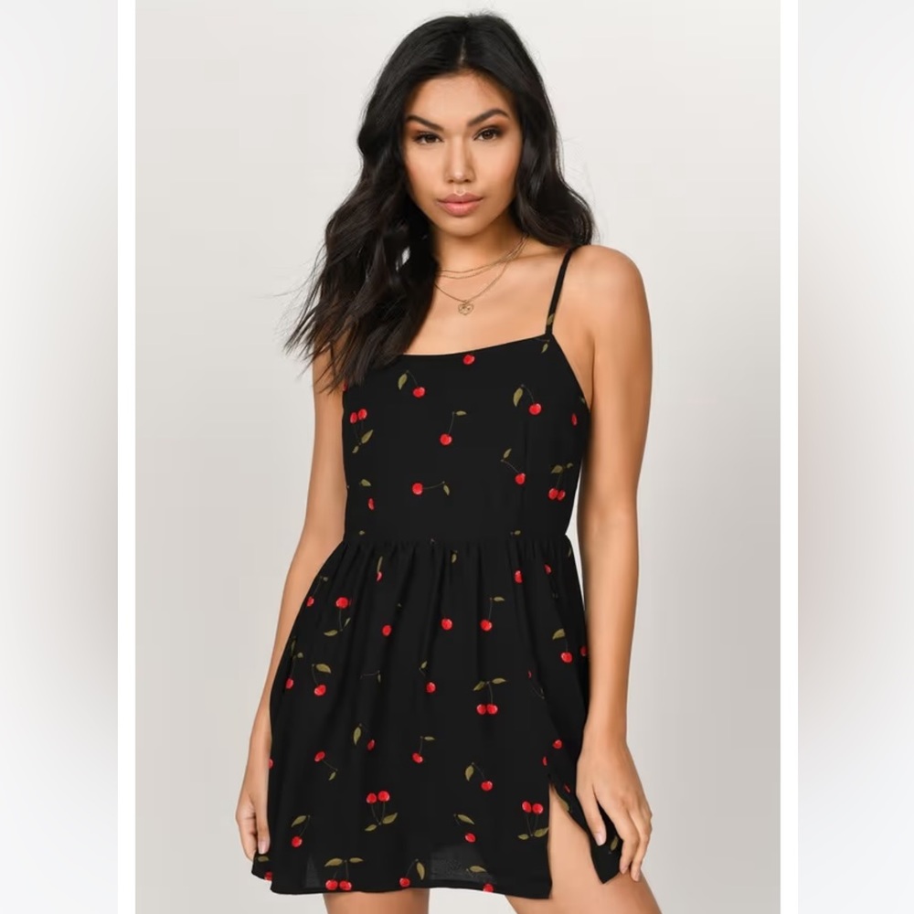 Cherry print mini skater dress